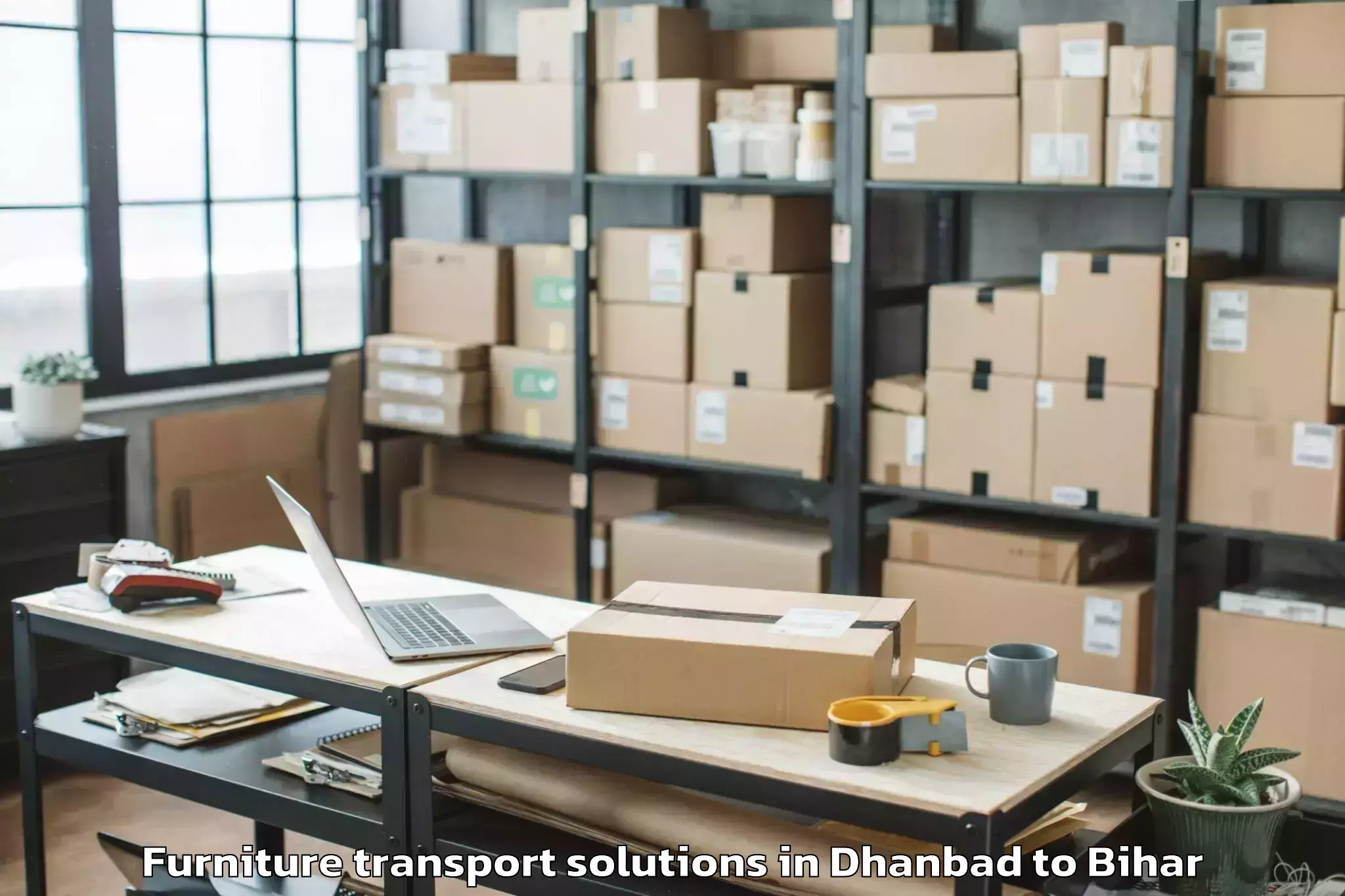 Top Dhanbad to Noawan Furniture Transport Solutions Available